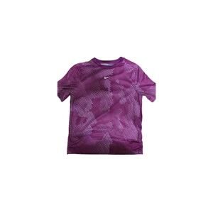 Nike Kids Training Dri-Fit T-Shirt Purple Youth L Allover Logo Print
